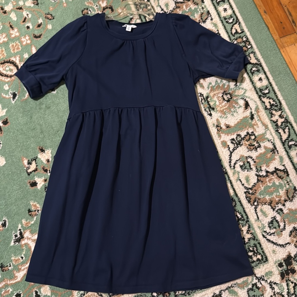 Preppy babydoll sweatshirt dress